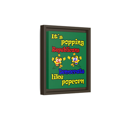popping like popcorn - framed canvas art (dark green)