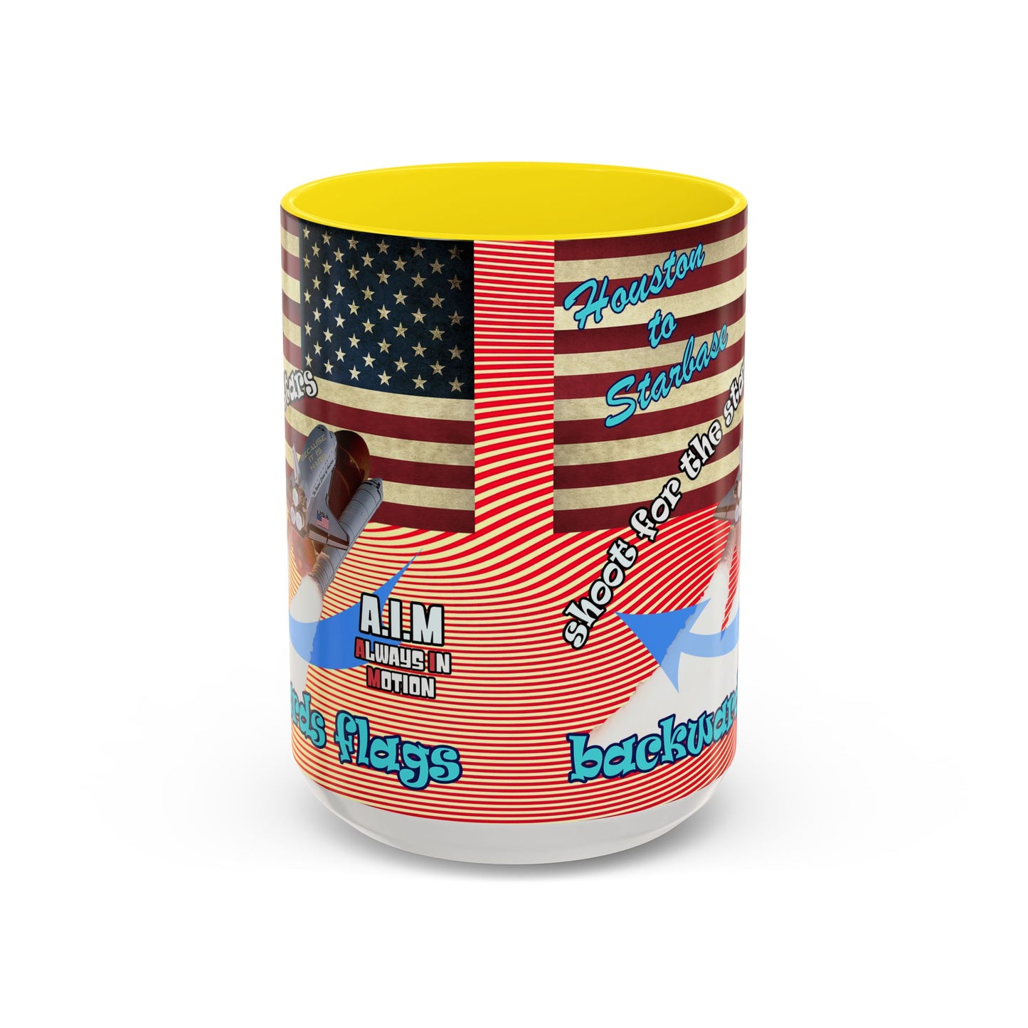 shoot for the stars - Accent Mug (yellow-orange wave)