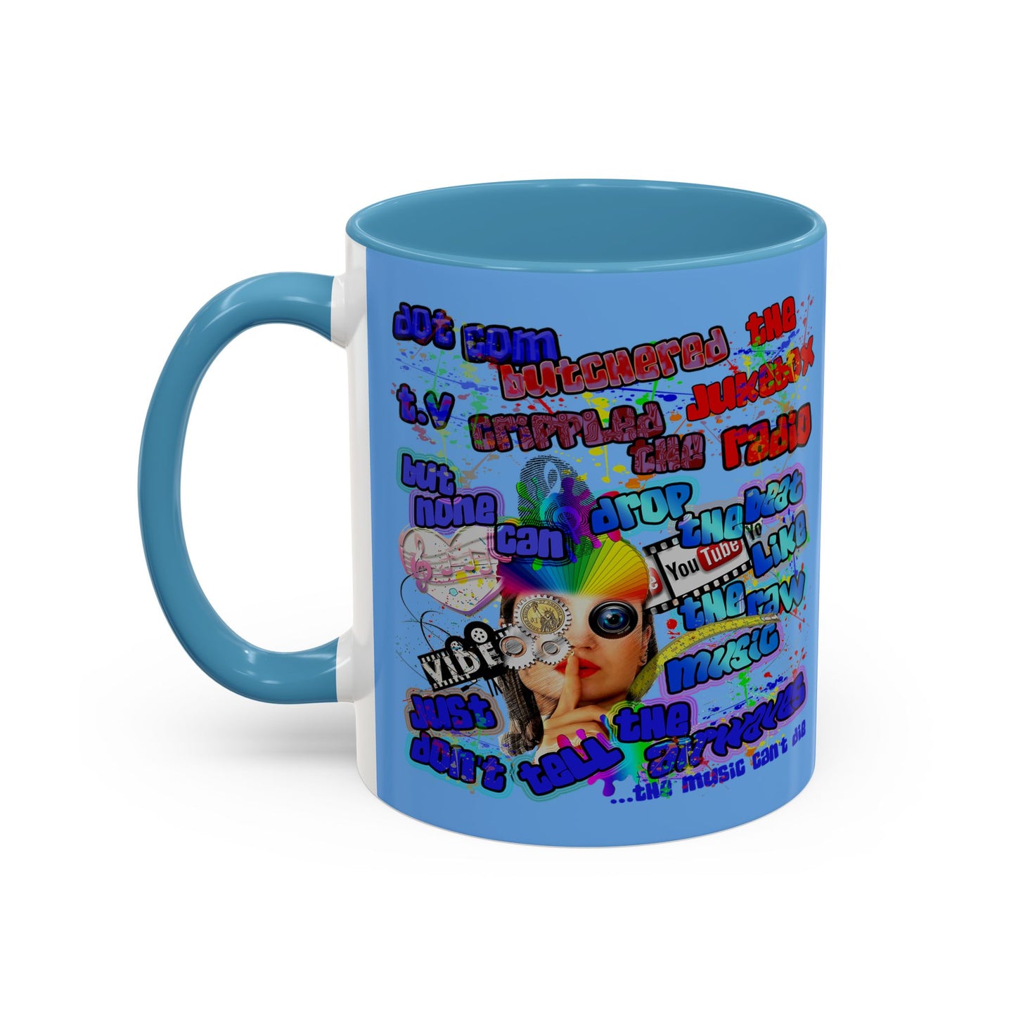 drop the beat - Accent Mug (light blue)