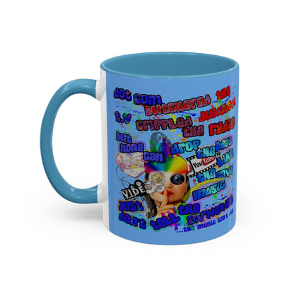 drop the beat - Accent Mug (light blue)