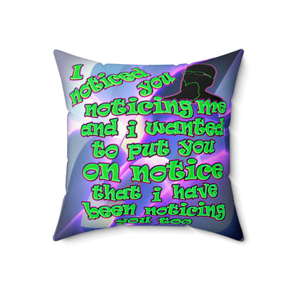 noticed you noticing - Spun Polyester Square Pillow - (grey-pink wave)