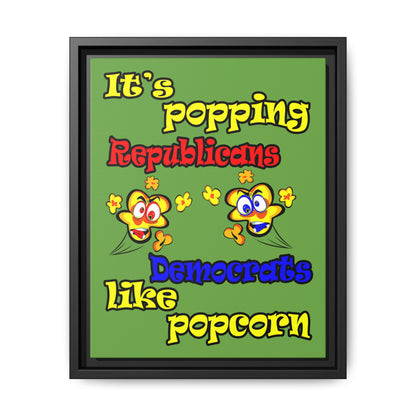 popping like popcorn - framed canvas art (green)