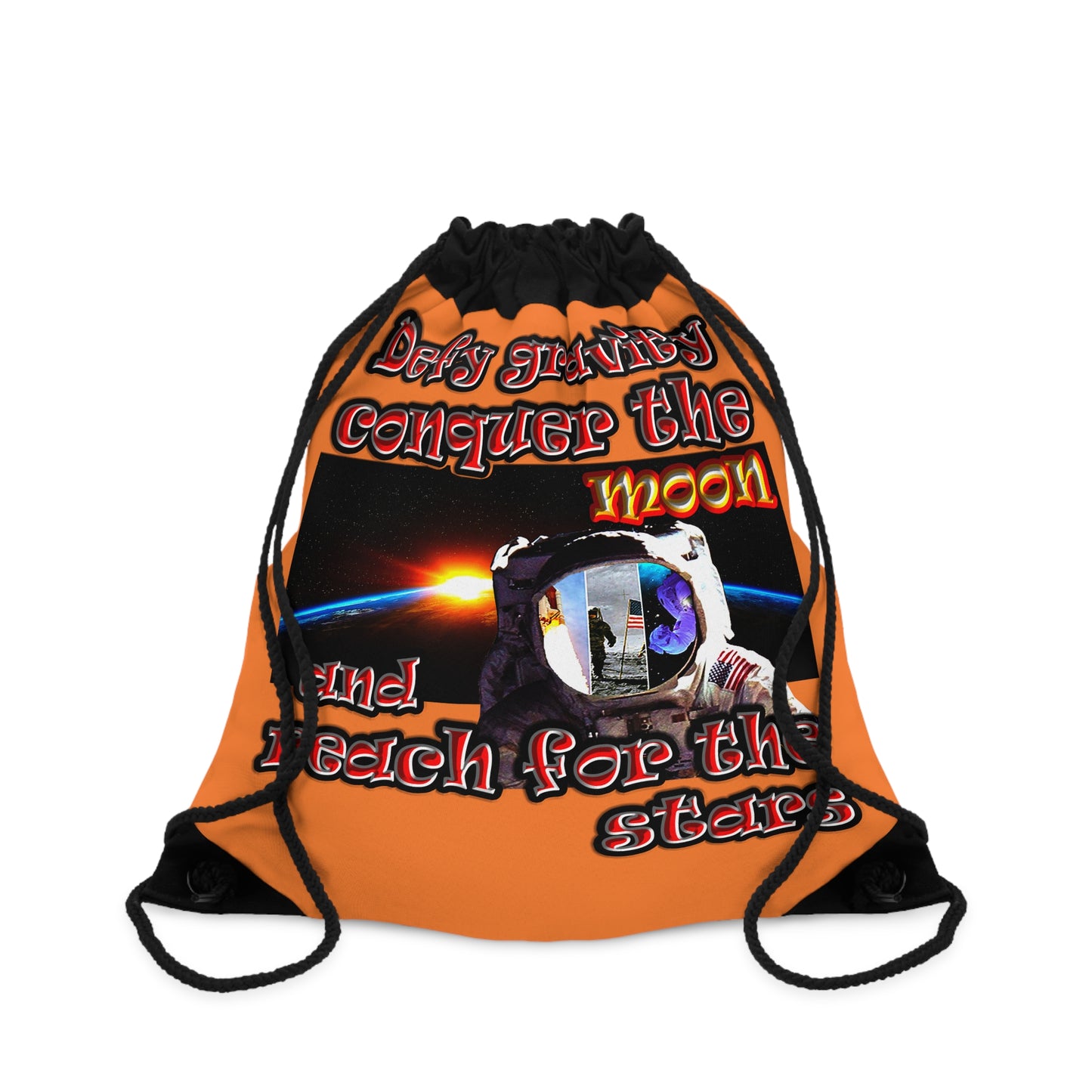 defy conquer reach - Drawstring Bag (crusta)