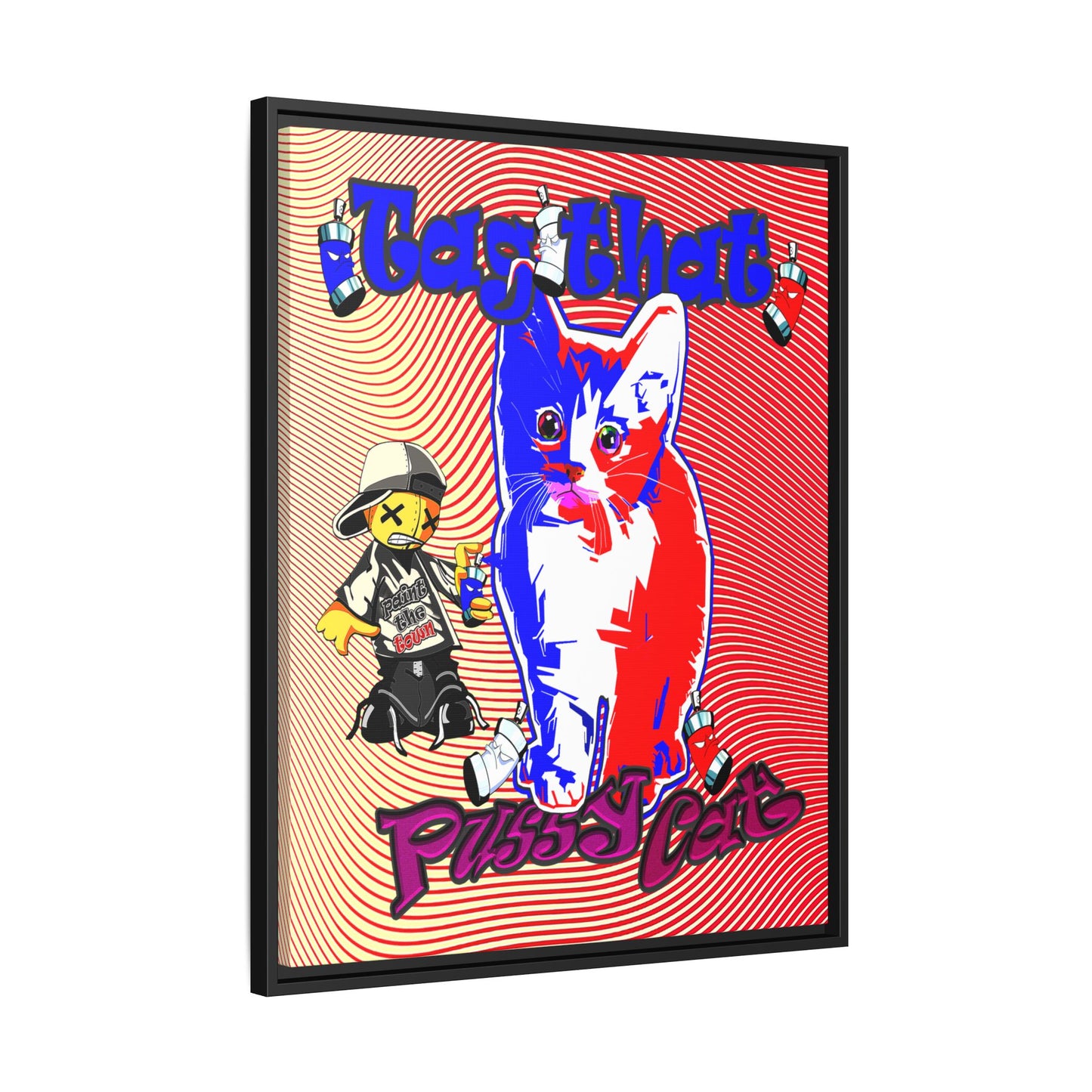 tag that - framed canvas art (yellow-orange wave)