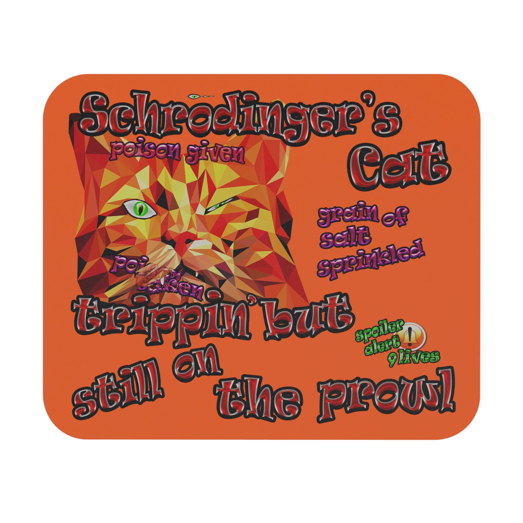 schrodinger's cat - Mouse Pad (Rectangle) (orange)