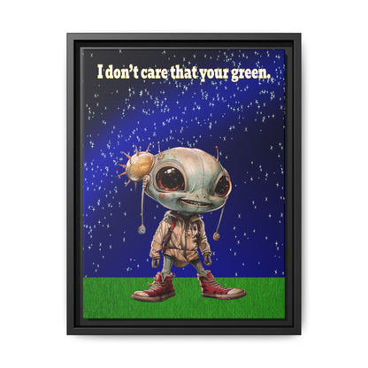 I don't care that your green - framed canvas art ('snoops' background)