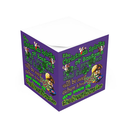 christmas spirits of boston - note cube (purple)