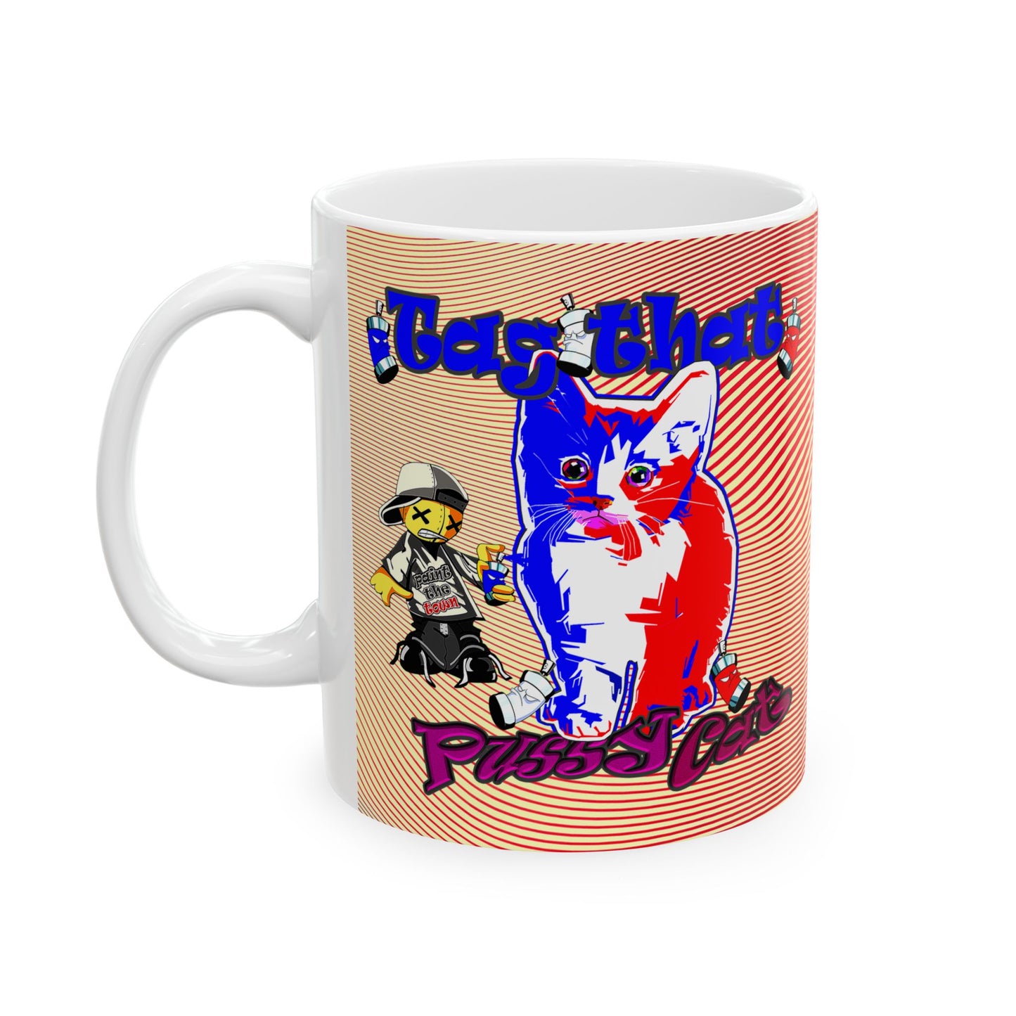 tag that - White Mug (yellow-orange wave)