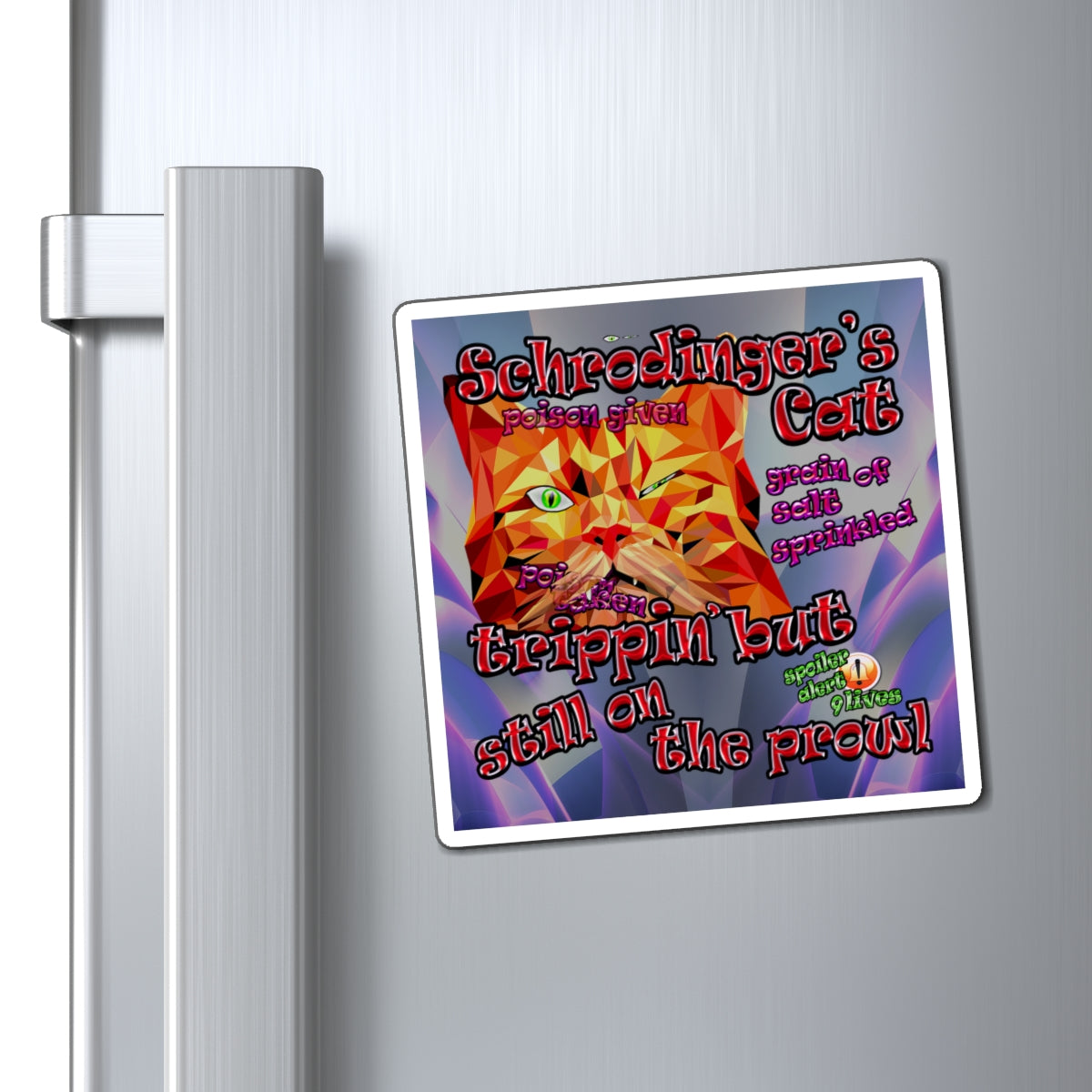 schrodinger's cat - Magnets - (grey-pink wave)