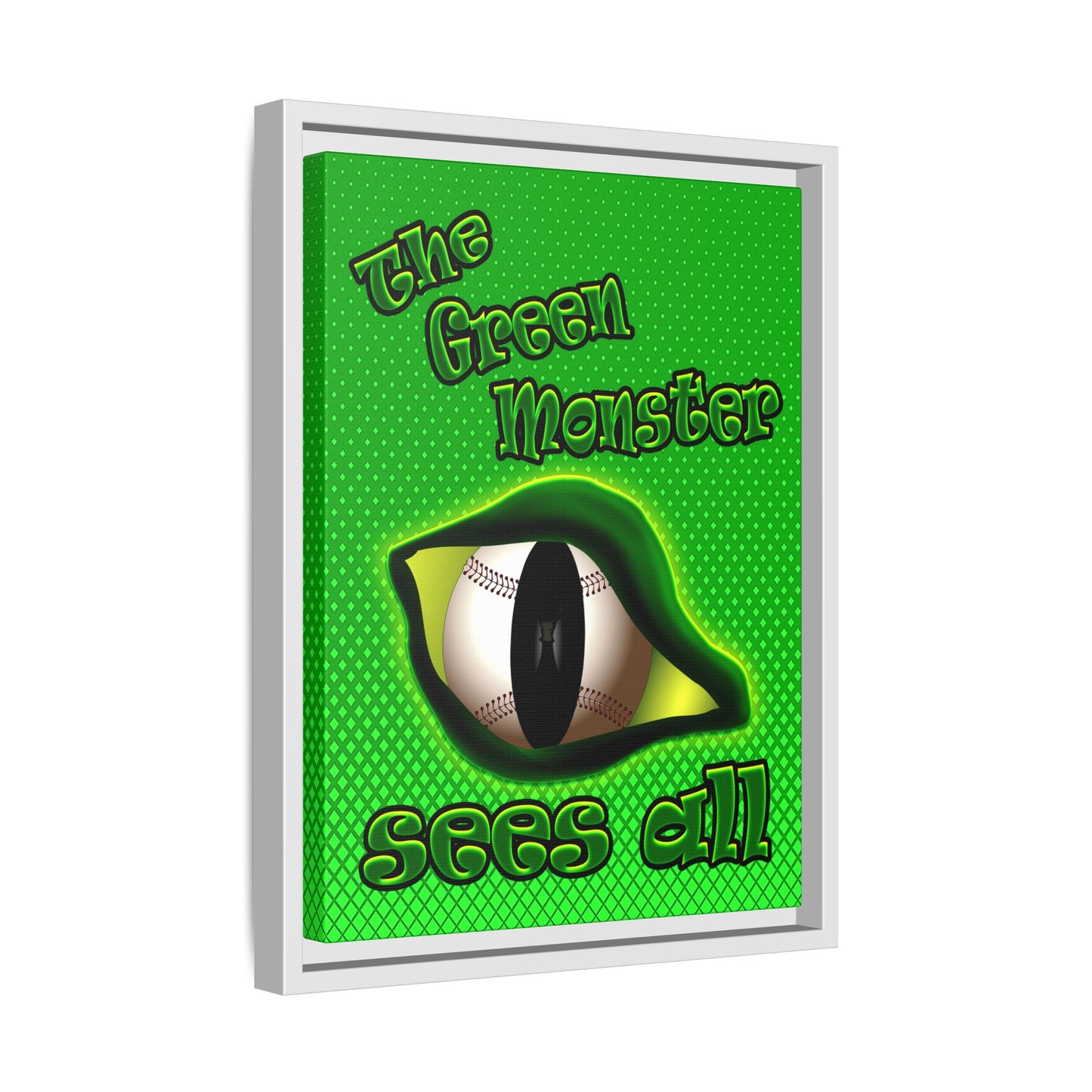 green monster - framed canvas art (logo green)