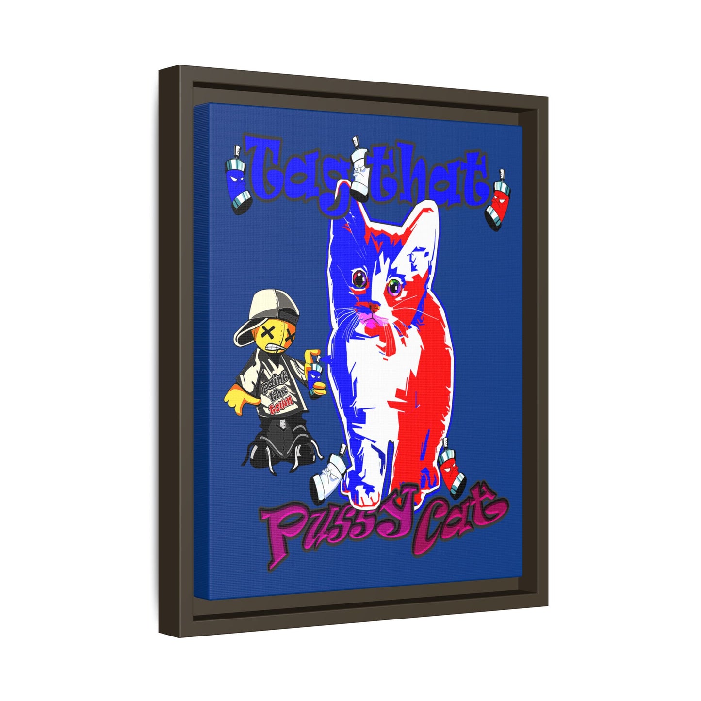 tag that - framed canvas art (dark blue)