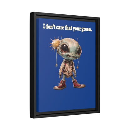 I don't care that your green - framed canvas art (dark blue)