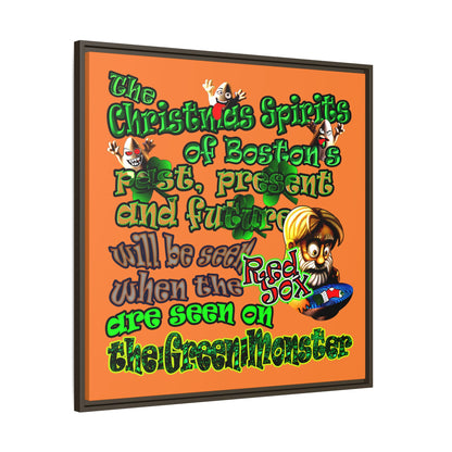 christmas spirits of boston - framed canvas art (crusta)