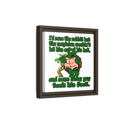 turtle race - framed canvas art (white)