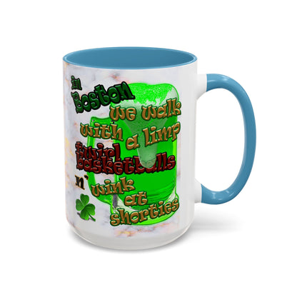 celtics logo - Accent Mug (white marble)