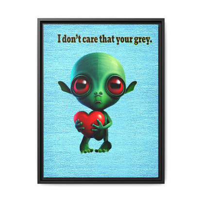I don't care that your grey - framed canvas art (faded blue)