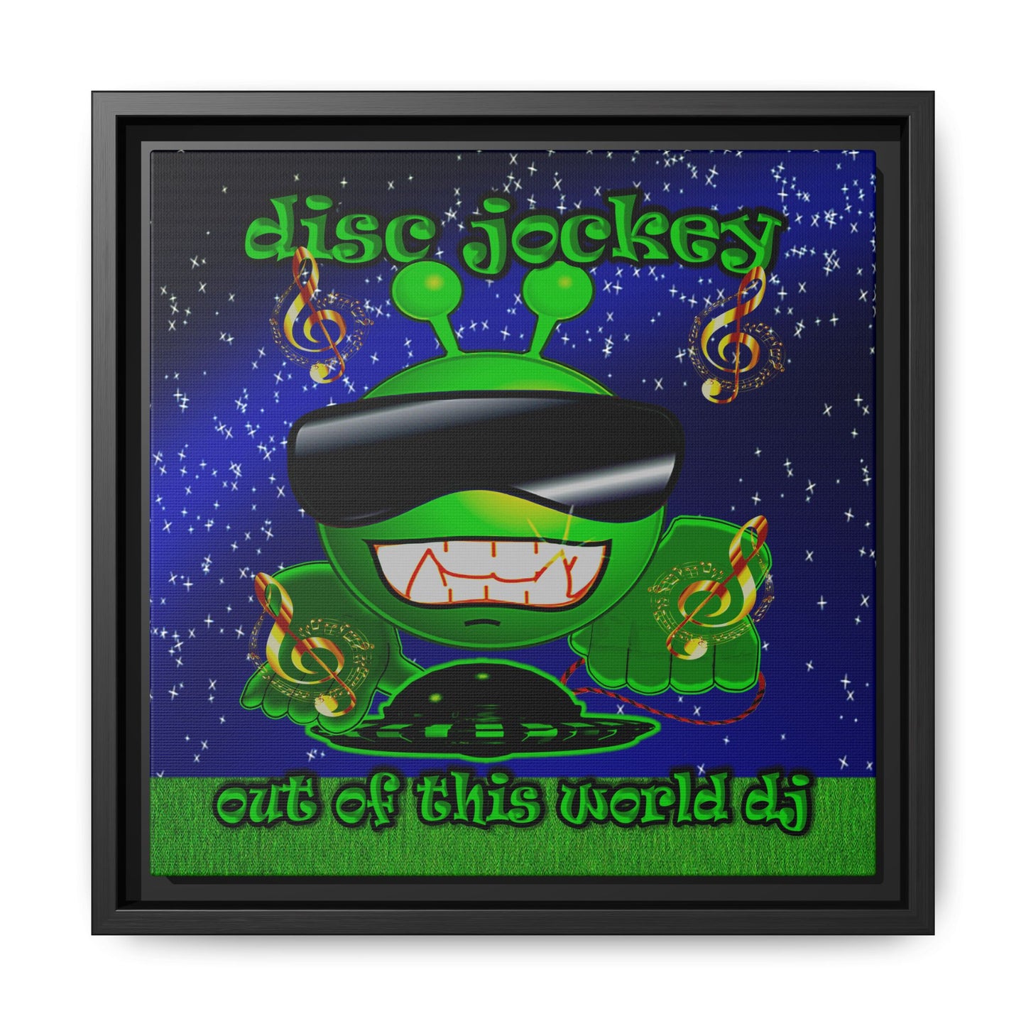 disc jockey - framed canvas art ('snoops' background)