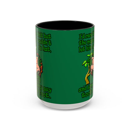 turtle race - Accent Mug (dark green)