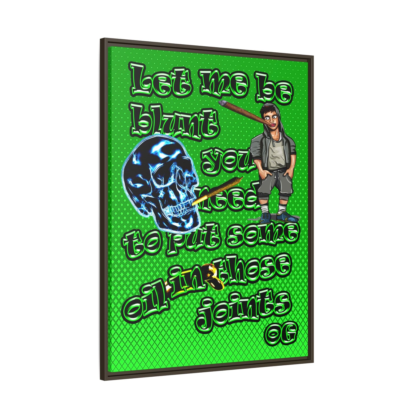 og - framed canvas art (logo green)