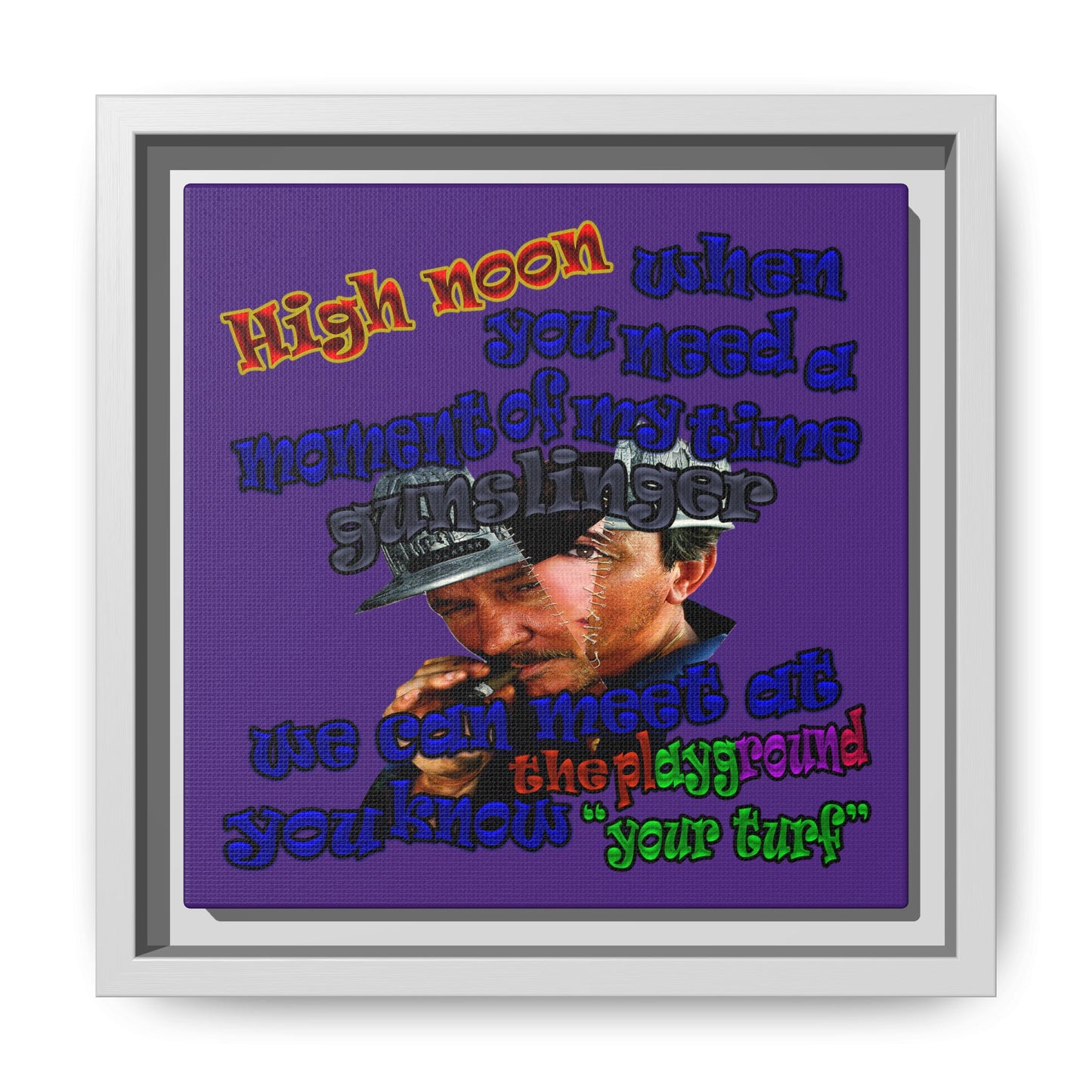 high noon - framed canvas art (purple)