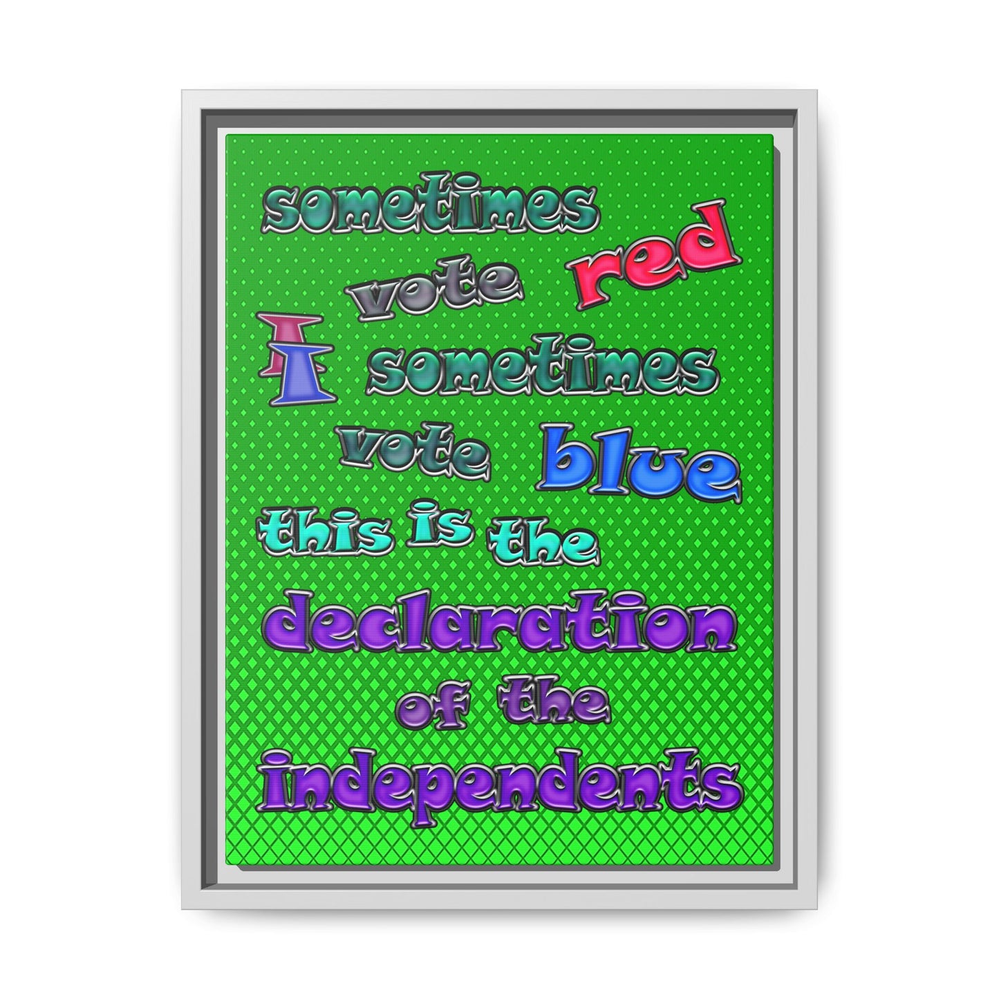 declaration of the independents - framed canvas art (logo green)