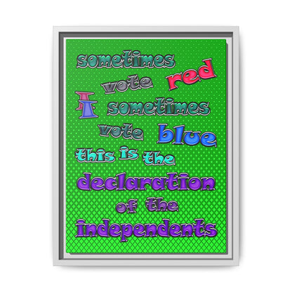 declaration of the independents - framed canvas art (logo green)
