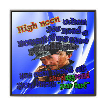 high noon - framed canvas art (blue-white wave)