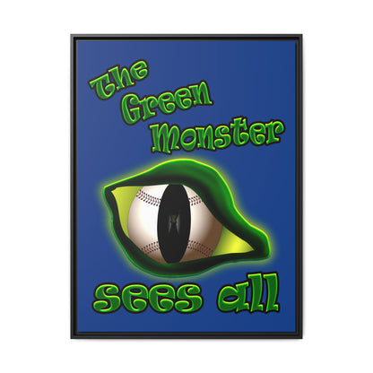 green monster - framed canvas art (dark blue)
