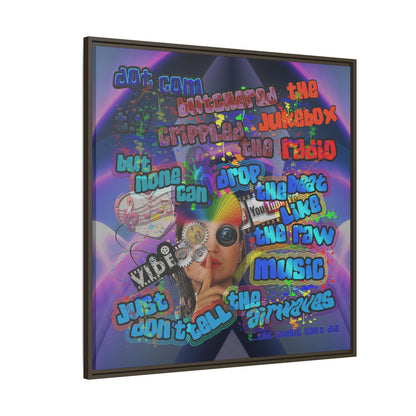 drop the beat - framed canvas art (grey-pink wave)