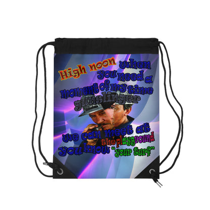 high noon - Drawstring Bag (grey-pink wave)