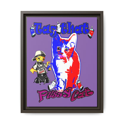 tag that - framed canvas art (light purple)