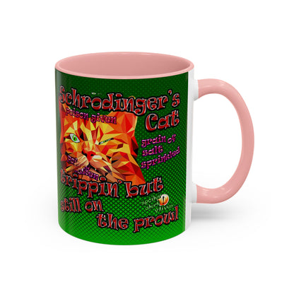 schrodinger's cat - Accent Mug (logo green)