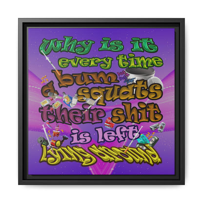the bum's shit - framed canvas art (purple-pink wave)