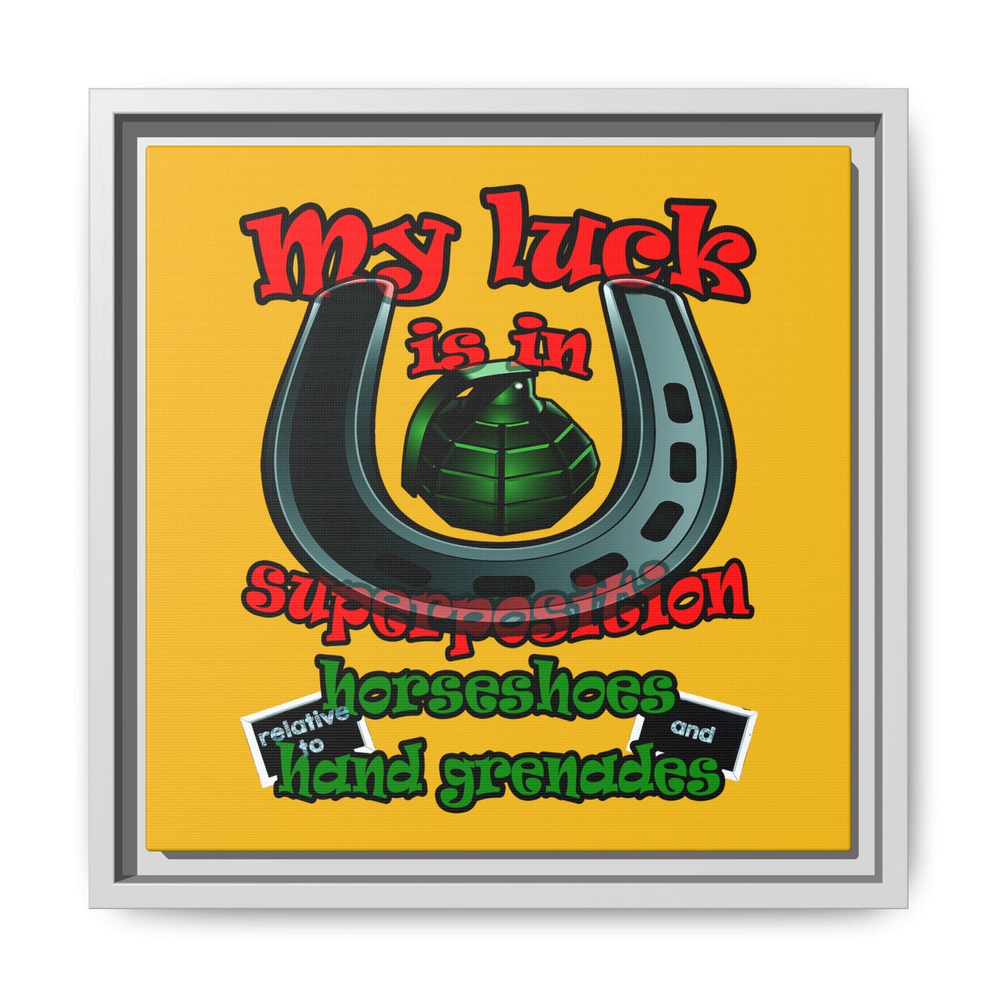my luck - framed canvas art (yellow)