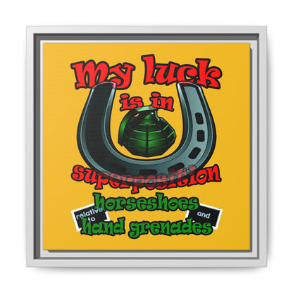 my luck - framed canvas art (yellow)