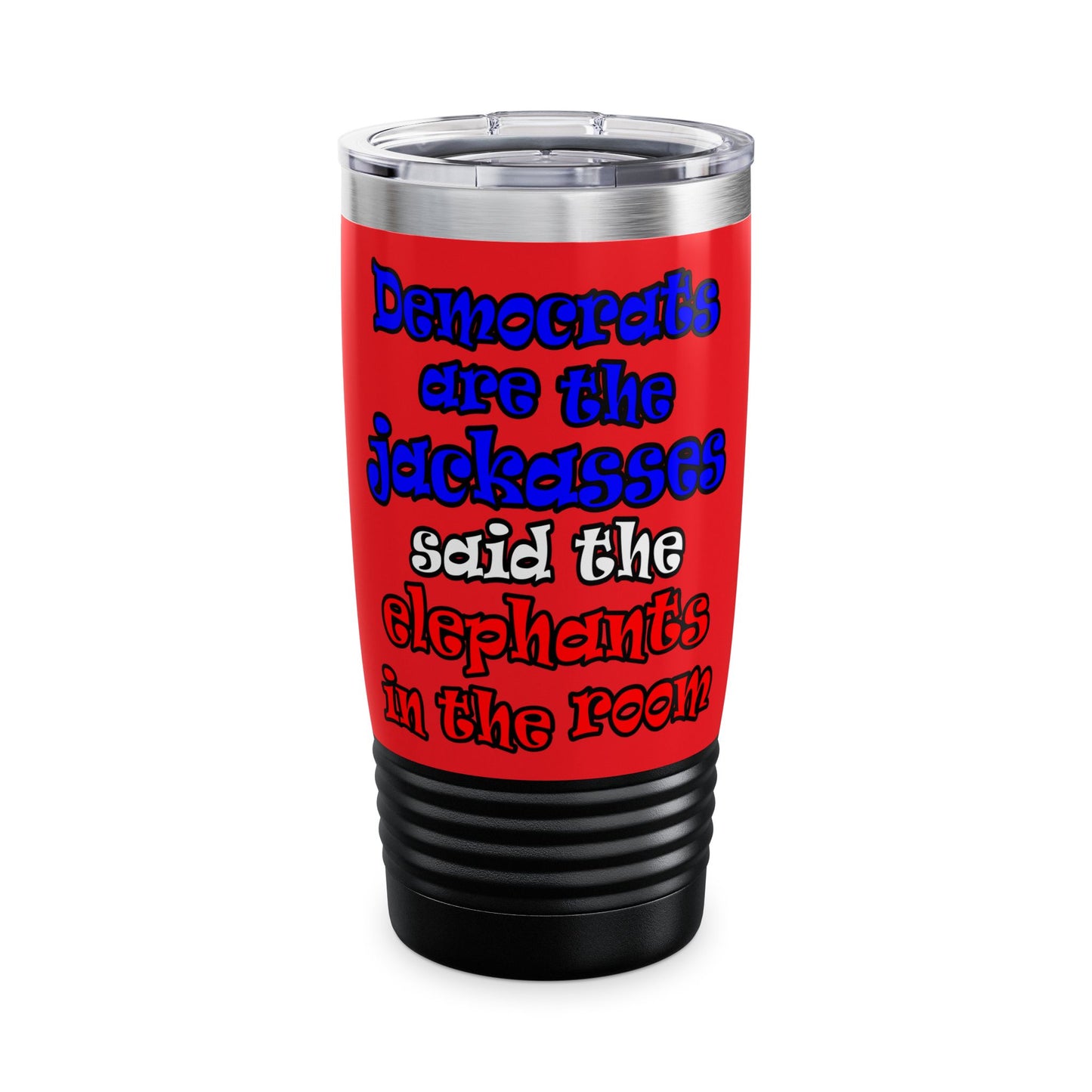 donkeys and elephants - Ringneck Tumbler, 20oz (red)