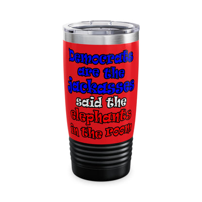 donkeys and elephants - Ringneck Tumbler, 20oz (red)