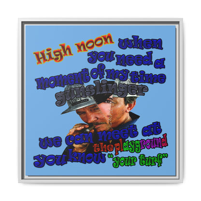 high noon - framed canvas art (light blue)