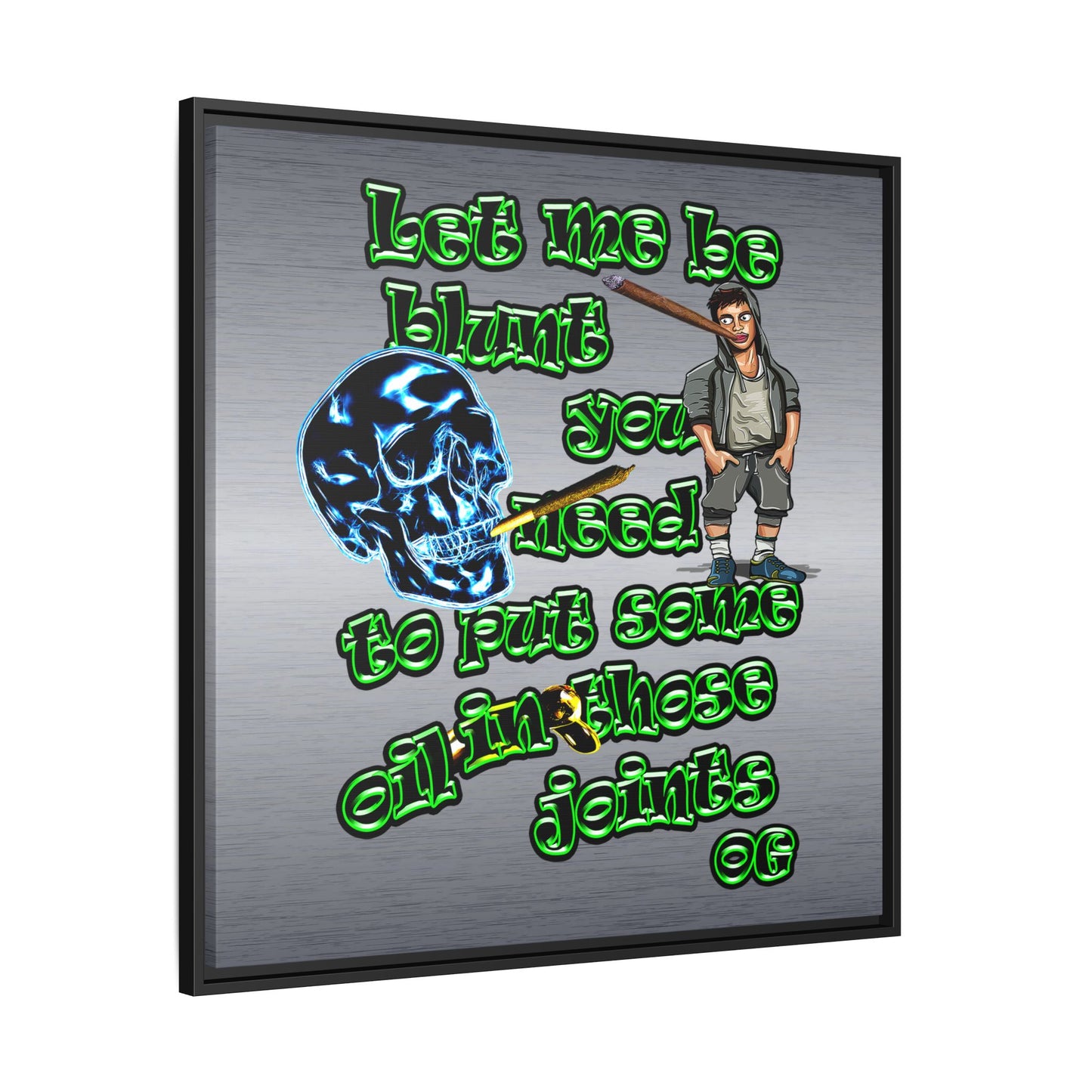 og - framed canvas art (brushed nickel)