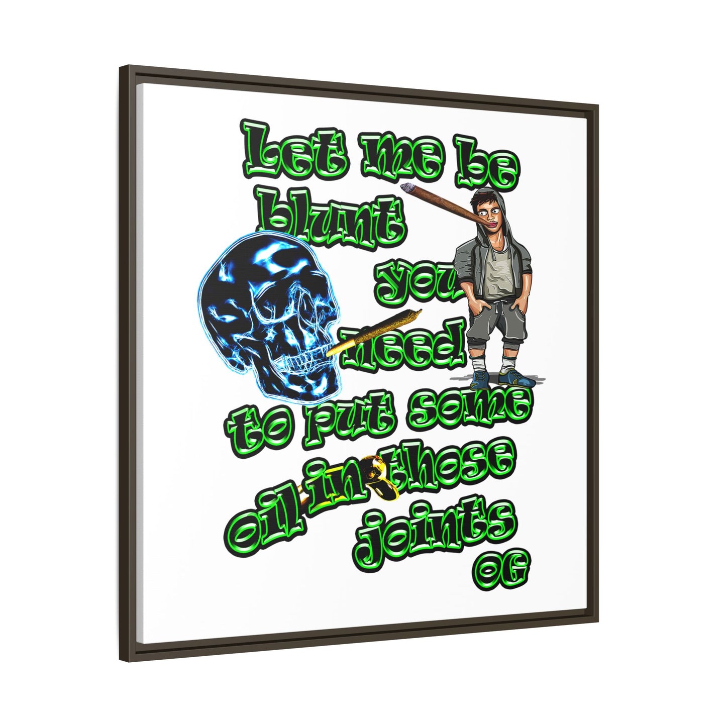 og - framed canvas art (white)