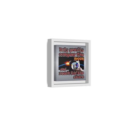 defy conquer reach - framed canvas art (brushed nickel)