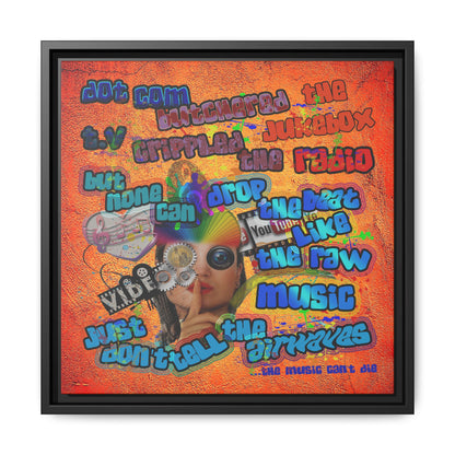 drop the beat - framed canvas art (burnt orange)