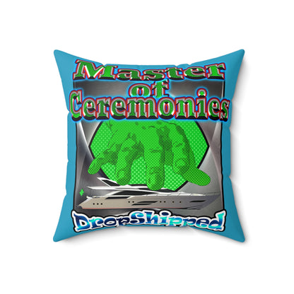 logo - Spun Polyester Square Pillow - (turquoise)
