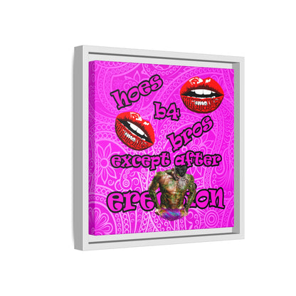 hoes b4 bros - framed canvas art (pink swirl)