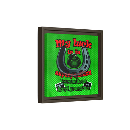 my luck - framed canvas art (logo green)
