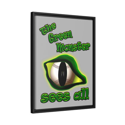 green monster - framed canvas art (light grey)