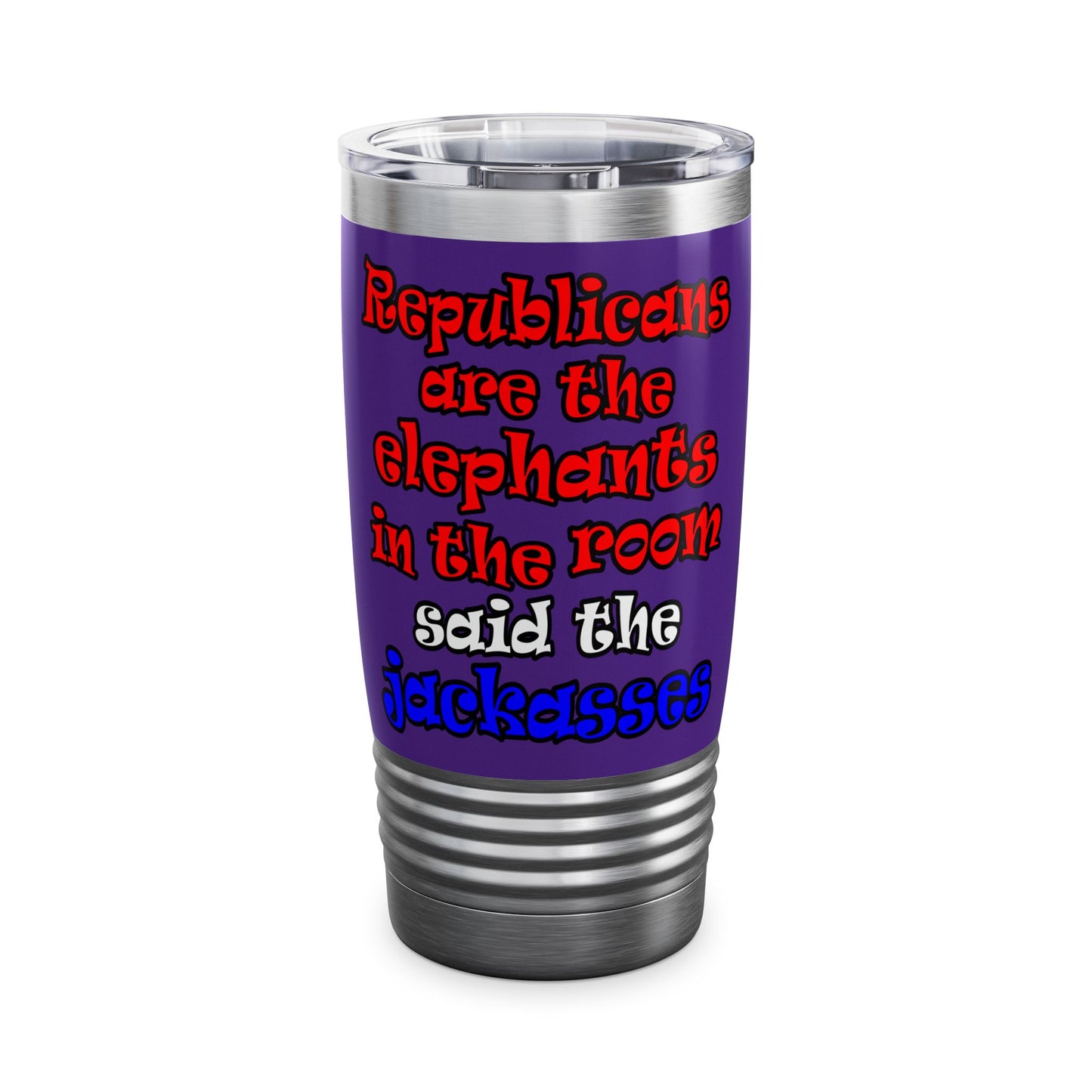 donkeys and elephants - Ringneck Tumbler, 20oz (purple)