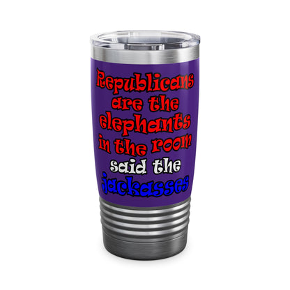 donkeys and elephants - Ringneck Tumbler, 20oz (purple)