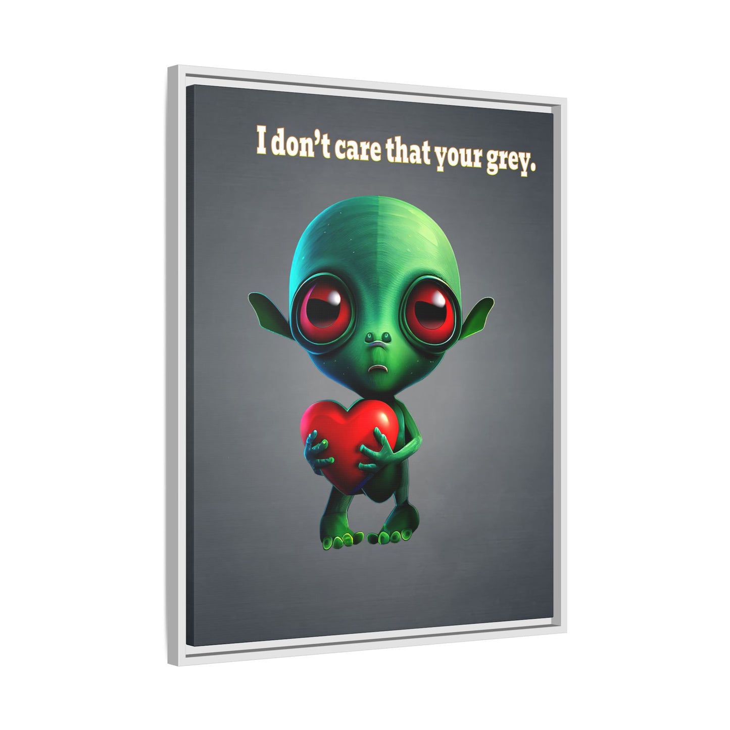 I don't care that your grey - framed canvas art (grey-light grey)