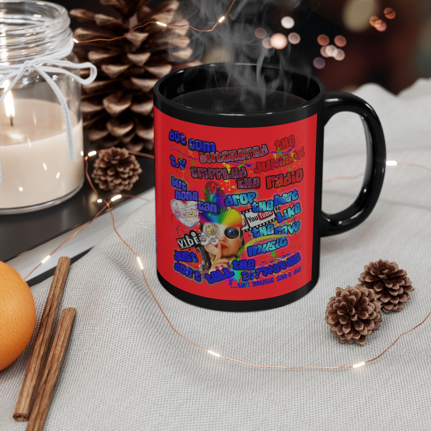 drop the beat - Black Mug (red)